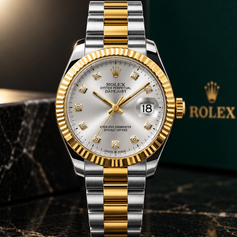 ROLEX DATE JUST - TWO TONE WITH SILVER DIAL