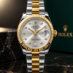 ROLEX DATE JUST - TWO TONE WITH SILVER DIAL