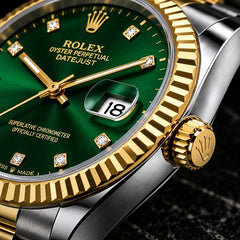 ROLEX DATE JUST - TWO TONE WITH GREEN DIAL