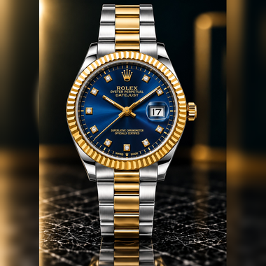 Rolex Date just – Two Tone With Blue Dial