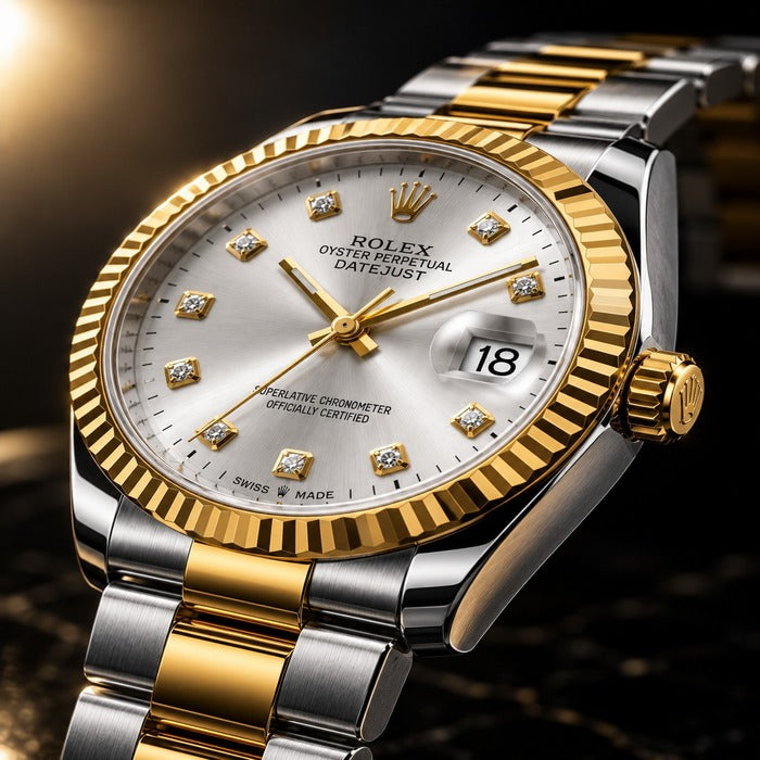 ROLEX DATE JUST - TWO TONE WITH SILVER DIAL