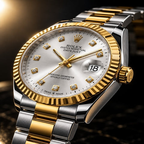 ROLEX DATE JUST - TWO TONE WITH SILVER DIAL