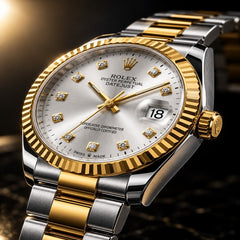 ROLEX DATE JUST - TWO TONE WITH SILVER DIAL