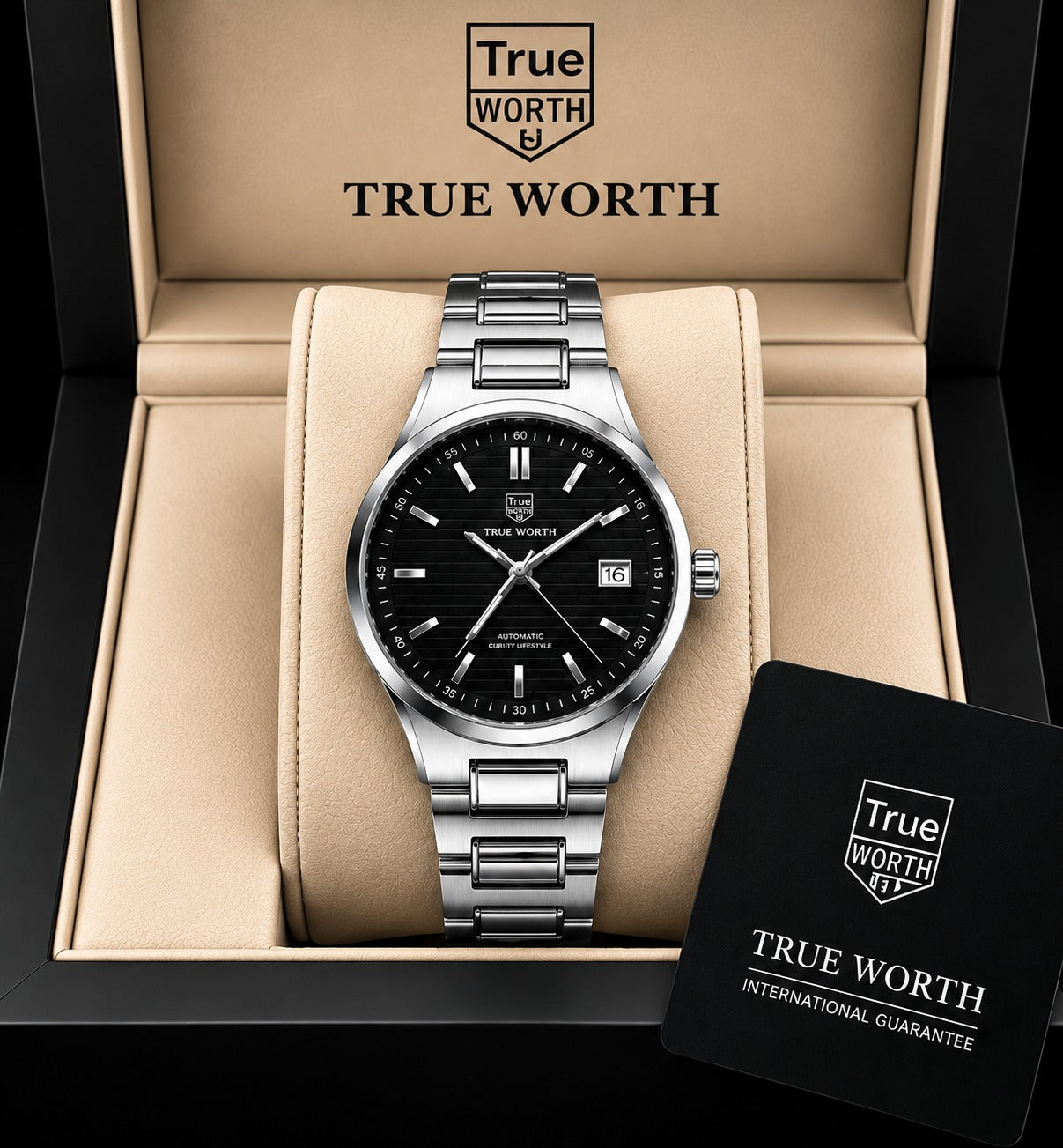 TRUE WORTH - CLASSIC LUXURY - BLACK DIAL