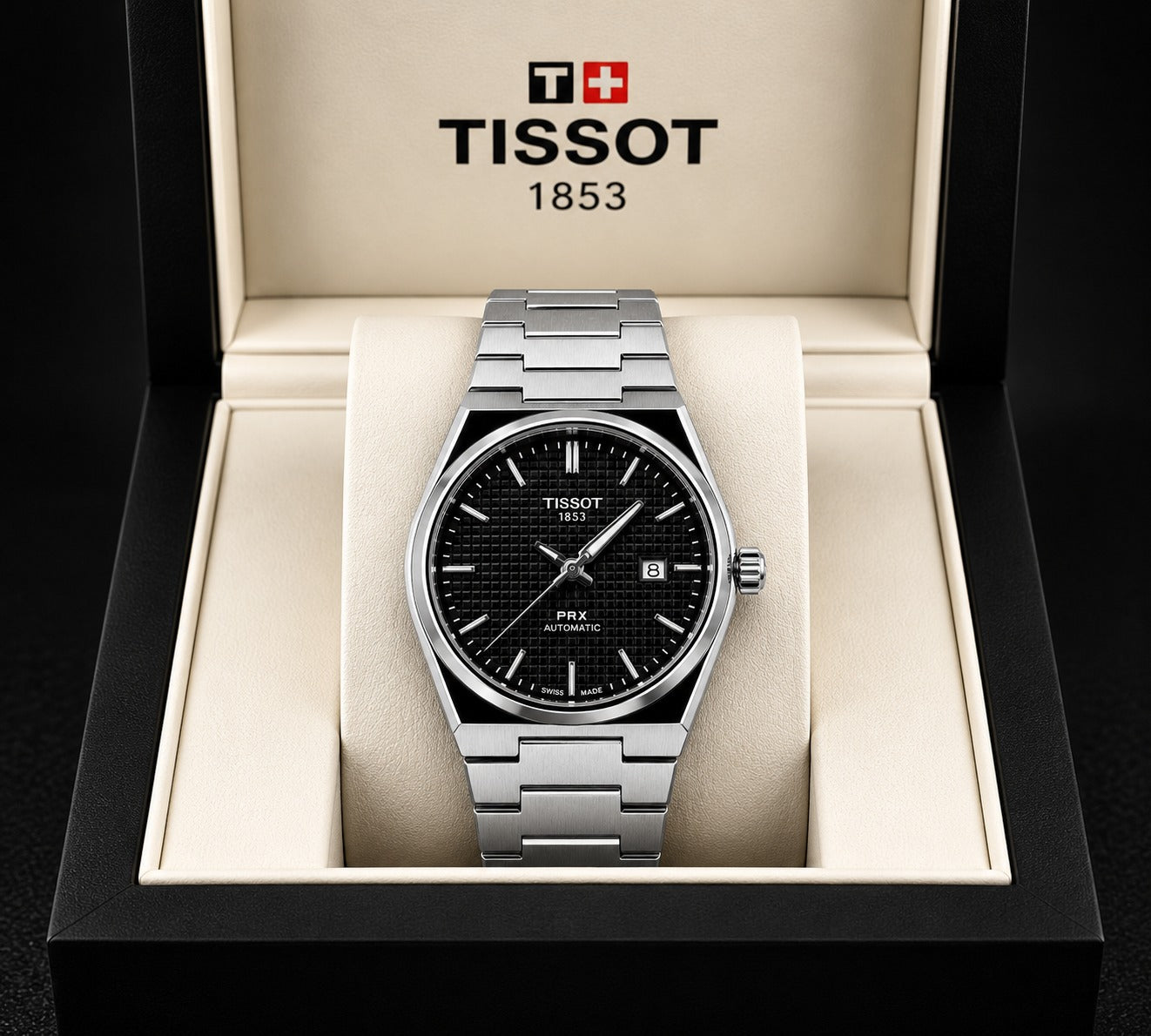 TISSOT PRX 1853 (SEMI AUTOMATIC) - BLACK DIAL