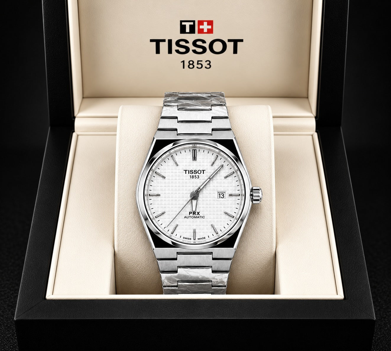 TISSOT PRX 1853 (SEMI AUTOMATIC) - WHITE DIAL